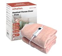 Schallen 120x160cm Luxury Soft Heated Warm Throw Over Blanket with Timer and 10 Heat Settings (Pink)