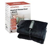 120x160cm Soft Heated Warm Throw Over Blanket with Timer and 10 Heat Settings (Black) Schallen Black One Size
