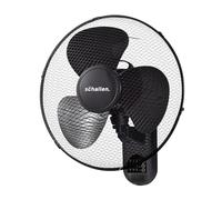 Schallen 16" 40cm Oscillating Wall Mounted Air Cool Fan with 3 Speed Settings, Timer & Remote Control (Black)