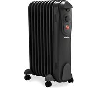 Schallen 2000W 9 Fin Portable Electric Slim Oil Filled Radiator Heater with Adjustable Temperature Thermostat, 3 Heat Settings & Safety Cut Off | 2Kw Powerful Fast Heating (Black, 2000W)