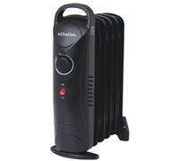 Schallen 800W 6 Fin Mini Slim Oil Filled Electric Portable Radiator Heater Black