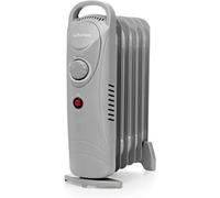 Schallen 800W 6 Fin Mini Small Portable Electric Slim Oil Filled Radiator Heater With Adjustable Temperature- Grey