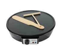 Schallen Black 1000W 12" Electric Traditional Pancake & Crepe Maker Machine + Utensils
