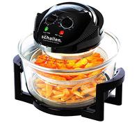Schallen Black and Glass Air Fryer 17L 2 in 1 Deluxe Deep Fat Free Frying Low Running Cost Healthy Eating No Oil Halogen Cooker Machine with All Accessories Included (Glass 17L Air Fryer)