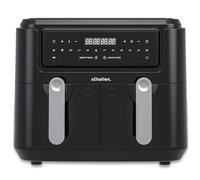 Schallen Black Dual Air Fryer with Twin Double Drawer Frying Trays, Digital, 10 Preset Functions, Low Running Cost and 60 Min Timer | Healthy Oil Free & Low Fat Cooking Machine