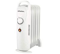 Schallen Black Portable Electric Slim Oil Filled Radiator Heater with Adjustable Temperature Thermostat, 3 Heat Settings & Safety Cut Off (White, 800W | 6 Fin)