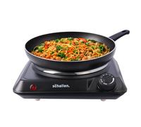 Schallen Electric Plate Warmer Single or Double Iron Heating Plate | Adjustable Thermostat Control with Indicator Light | Home, Catering, Buffet & Hospitality Use | Black (1, Black, Single)