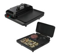 Schallen Hamburger Double Burger Maker Machine Burger Grill Griddle Electric Egg Cooker Ring Grilling Machine | Cook 2 Burgers at Once | Hot Plate Section | Healthy & Quick Home Cooking - Black
