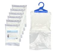 Schallen Hanging Interior Wardrobe Dehumidifier Water Moisture Absorbing Bags Stops Damp & Condensation for Wardrobe, Home, Kitchen, Garage, Bedroom, Caravan, Office, Basement | 220g Bag | PACK OF 6