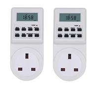 Schallen Home Electric Digital Security Timer Plug in Socket Programmable Switch Timer with with 10 ON-OFF Programs, 12/24 Hour Setting & Auto Recharge (Pack of 2)