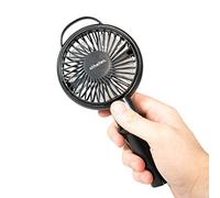 Schallen Mini Portable Rechargeable Lightweight Handheld Electric USB Fan with Foldable Handle (Black)
