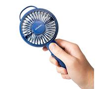 Schallen Mini Portable Rechargeable Lightweight Handheld Electric USB Fan with Foldable Handle (Navy Blue)