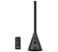 Schallen Modern Sleek Oscillating Bladeless Fan with 8 Hour Timer, 9 Air Speed Settings, Digital Display and Remote Control | Black & Grey | Free Standing Floor Fan