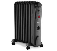 Schallen Oil Filled Radiator 2500W 11 Fin Heater + Thermostat With Timer - Black
