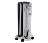 Schallen Portable Electric 1000W with 5 Fin Slim Oil Filled Radiator Heater for Home and Office Use with Adjustable Temperature Thermostat, 3 Heat Settings & Safety Cut Off (Grey, 1000W)