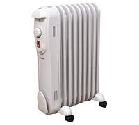 Schallen 2000W 9 Fin Portable Electric Slim Oil Filled Radiator Heater with Adjustable Temperature Thermostat, 3 Heat Settings & Safety Cut Off - 2Kw (White)