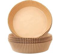 Schallen Rectangle and Circle Air Fryer Parchment Paper Disposable Baking Paper Liners Trays for Air Frying Machine, BBQ, Baking & Steamer | Oil and Water Resistant | Pack of 50 (Round | 16cm)