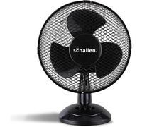 Schallen Small 9" Portable Desk Table Oscillating Cooling Fan With 2 Speed Setting & Quiet Operation In Black
