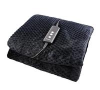 Schallen Waffle Soft Fleece Heated Electric Throw Over Blanket Honeycomb Overblanket with Timer and 10 Heat Settings for Sofa and Bed | Machine Washable | Large 160 x 120cm (Charcoal | Dark Grey)