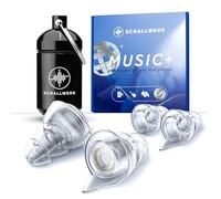 SCHALLWERK ® Music+ | Discreet Ear Protection Earplugs - Dampen Noise & Maintains Sound Quality - Transparent Ear Plugs - Earplugs Suitable for Music, Festival, Work & Learning