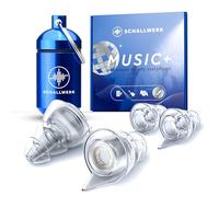 SCHALLWERK ® Music+ | Discreet Ear Protection Earplugs - Dampen Noise & Maintains Sound Quality - Transparent Ear Plugs - Earplugs Suitable for Music, Festival, Work & Learning
