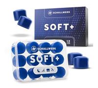 Schallwerk ® Soft+ 12 Silicone Ear Plugs for Sleeping - Optimal Support as Sleep Hearing Protection - Soft Ear Plugs - Noise Cancelling