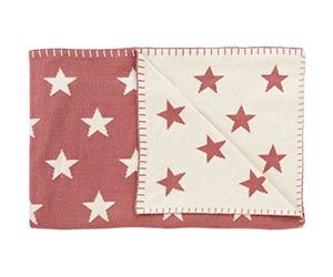 Schardt 15 001 196 Knitted Blanket Big Star, Sunset Red, Red
