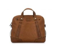 SCHARLAU Route 69 Small Vintage Camel Leather Briefcase BR06-L02CA, light brown, 34 x 28 x 5 cm, Briefcase