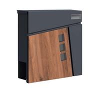 Schartec Dark Wood Design Letterbox Wall Mounted Mailbox Post Box Letter Catcher