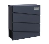 SCHARTEC® Designer Letter Box with Newspaper Compartment Modern Large Wall Letter Box Anthracite