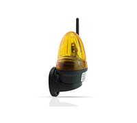 Schartec Mini Signal Light 12 V 24 V and 230 V LED Yellow with Rod Antenna for Garage Door Operator, Swing Gate Operator, Sliding Gate Operator, Warning Light, Warning Light