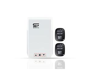 SCHARTEC Roller Shutter Controller 230V with Radio Receiver, Control Panel and 2 Remote Controls, 433 MHz Rolling Code, Open Stop Close Control for Roller Garage Doors