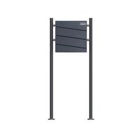 SCHARTEC SBS-SPB-1 Design Standing Letter Box with Newspaper Compartment Freestanding Anthracite