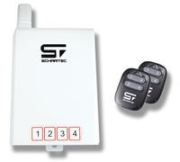 Schartec 4 Channel Radio Receiver Garage Door Set with 2 Hand-Held Transmitters 433 MHz for Garage Door Drive Gate 12-24V AC/DC