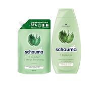 Schauma 7 Herbal Shampoo Refill Pack (1 x 800 ml) for Normal to Fast Greasy Hair & (1 x 400 ml) Gives The Hair Structure A Light Freshness