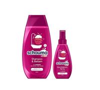 Schauma Kids Shampoo & Balm Raspberry (1 x 250 ml) Detangles for Easier Combing & Schauma Kids Comb Through Spray Raspberry (1 x 150 ml) Detangles Knots Without Pulling