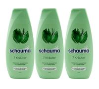 Schauma Shampoo 7 Herbs 3 x 400ml for Normal - Quickly Greasy Hair Vegan