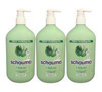 Schauma Shampoo 7 Kräuter 3 x 750 ml Silicone Free Vegan For Normal & Oily Hair