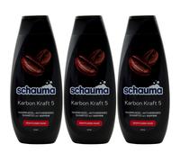 Schauma Shampoo Carbon Power 5 3 X 400Ml Against Lifeless Hair With Caffeine