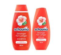 SCHAUMA Strengthening Shampoo Stronger for Longer (400 ml), Hair Shampoo Strengthens Long & Brittle Hair & Conditioner (250 ml), Conditioner, Conditioner with Hibiscus & Rosemary