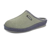 SCHAWOS Lisa Women's Felt Slippers Warm Lined Virgin Wool with Footbed Solid Sole Non-Slip, Green 10w, 5 UK