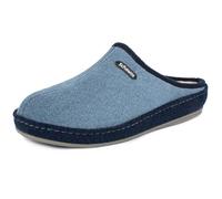 SCHAWOS Lisa Women's Felt Slippers Warm Lined Virgin Wool with Footbed Solid Sole Non-Slip, navy 10w, 6 UK