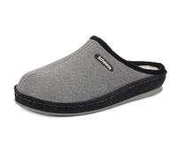 SCHAWOS Men's Felt Slippers 6030 Warm Lined Virgin Wool with Footbed Solid Sole Non-Slip, Anthracite 10w, 10 UK
