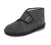 SCHAWOS Women's Felt Slippers 2060 Warm Lined Virgin Wool House Boots, gray, 9 UK