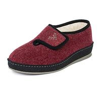 SCHAWOS Women's Hook-and-Loop Slipper Johanna - Warm Felt Shoe with Wool Lining, Non-Slip & Easy Entry (anthracite, uk_footwear_size_system, adult, women, numeric, medium, numeric_7)