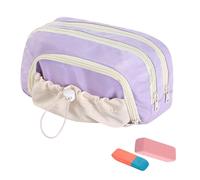Schec Pencil Cute Drawstring Pencil Large Capacity Bag 9.06x3.94x5.12 Inch Waterproof Organizer Holder for Teenage Girls Student Stationery for School, College, Dorm, Lavender, Se référer au