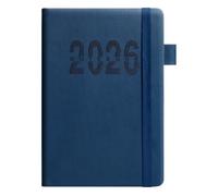 Schedule Book, 2026 Scheduling Book with Strap, A5 English Notebook Vertical Stripes Journal for Fitness Academic Business Trips Daily Home Travel School Student Meetings Commute Work