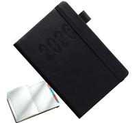 Schedule Planner | 2026 Yearly Record Book with Strap,A5 English Notebook Vertical Stripes Journal for Fitness Academic Business Trips Daily Home Travel School Student Meetings Commute Work