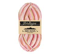 Scheepjes Arcadia Jacquard 100g - 1002 Wildfern, Roze, Groen, Grijs Haak- en Breigarens