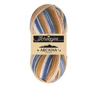 Scheepjes Arcadia Striped 100g - 910 Timber, Durable Yarn for Knitting and Crocheting